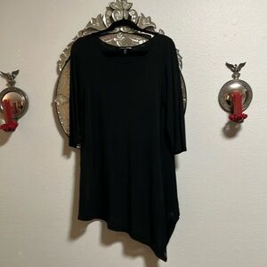 Eileen Fisher Silk Chiffon and Knit Angle Hem Dress/Tunic